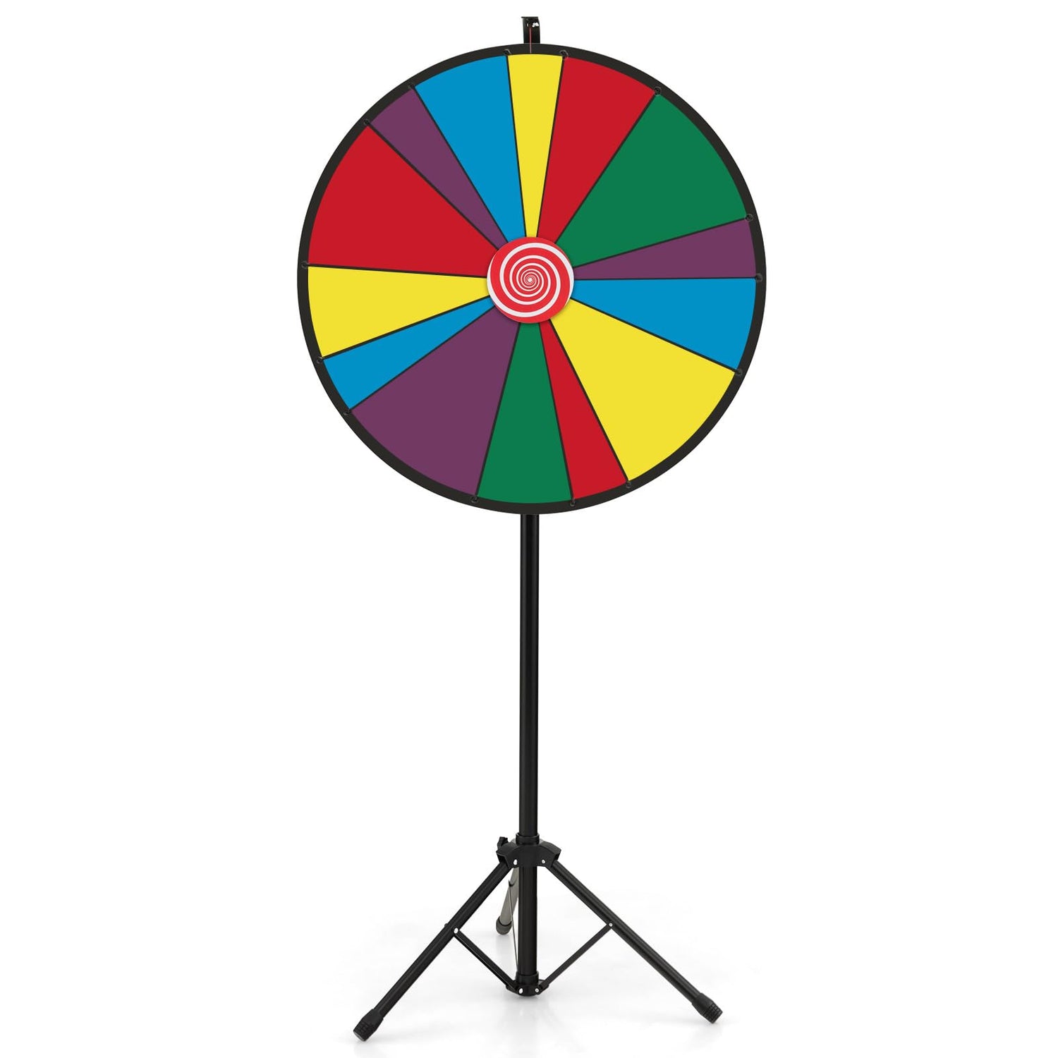 GYMAX Height Adjustable 30" Spinning Wheel Game with 14 Slots