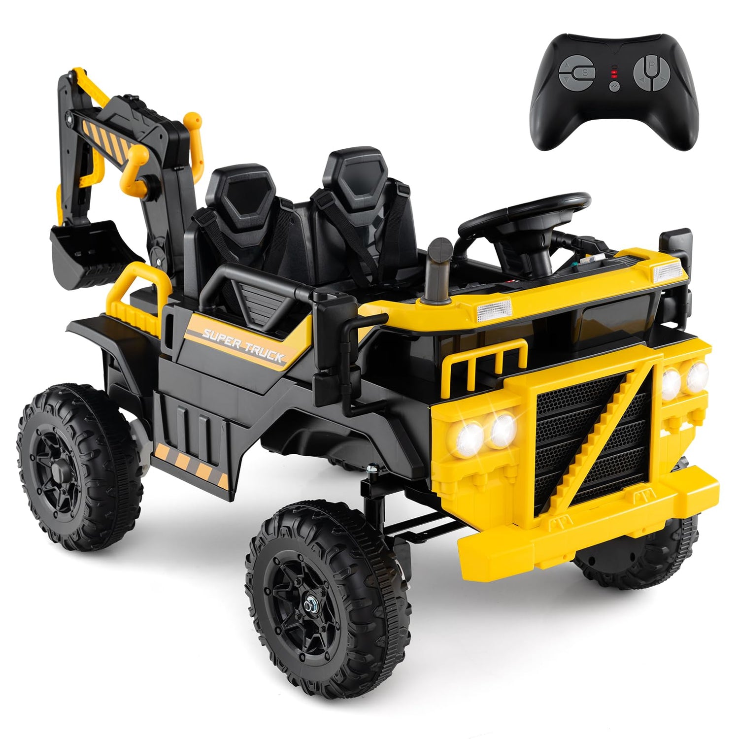 2 Seater Kids Electric Truck Construction Vehicle with Remote Control
