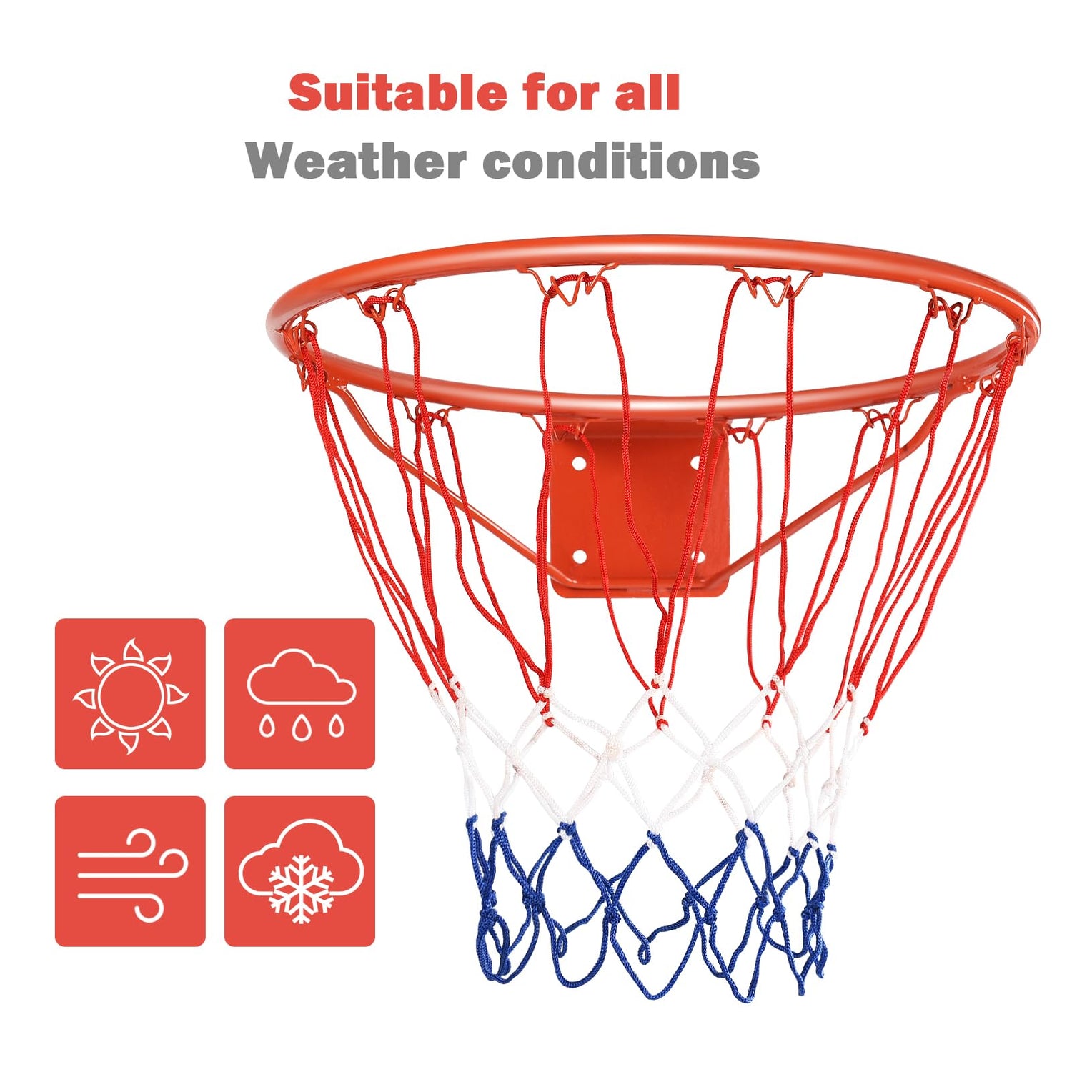 GYMAX Full Size Wall Mounted Basketball Hoop for Kids Adult