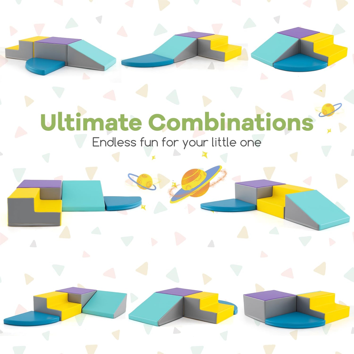 GYMAX 4 Pieces Kids Climb & Crawl Play Equipment, Multifunctional Toddler Activity Set