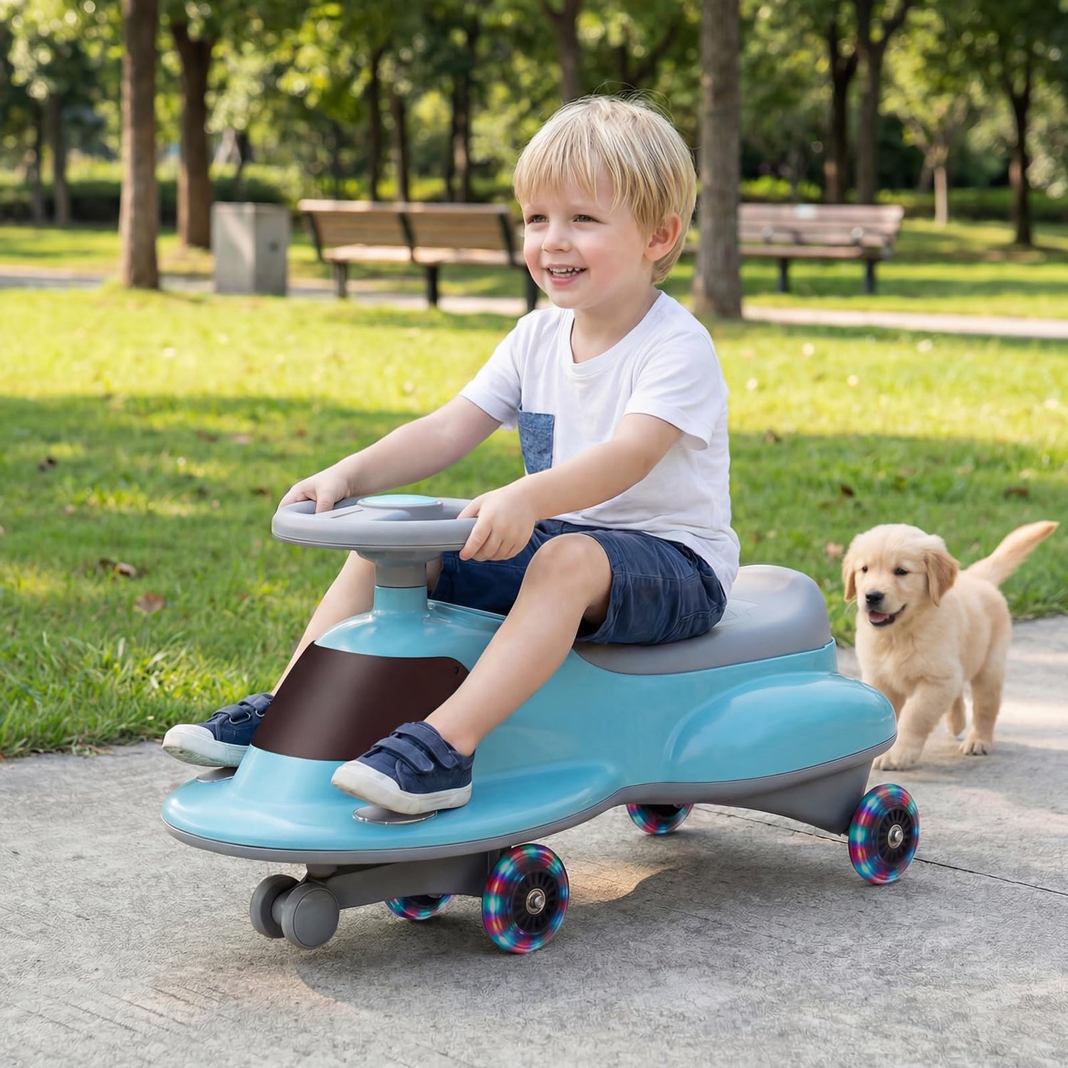 Wiggle Car with Under-seat Storage and LED Flashing Wheels