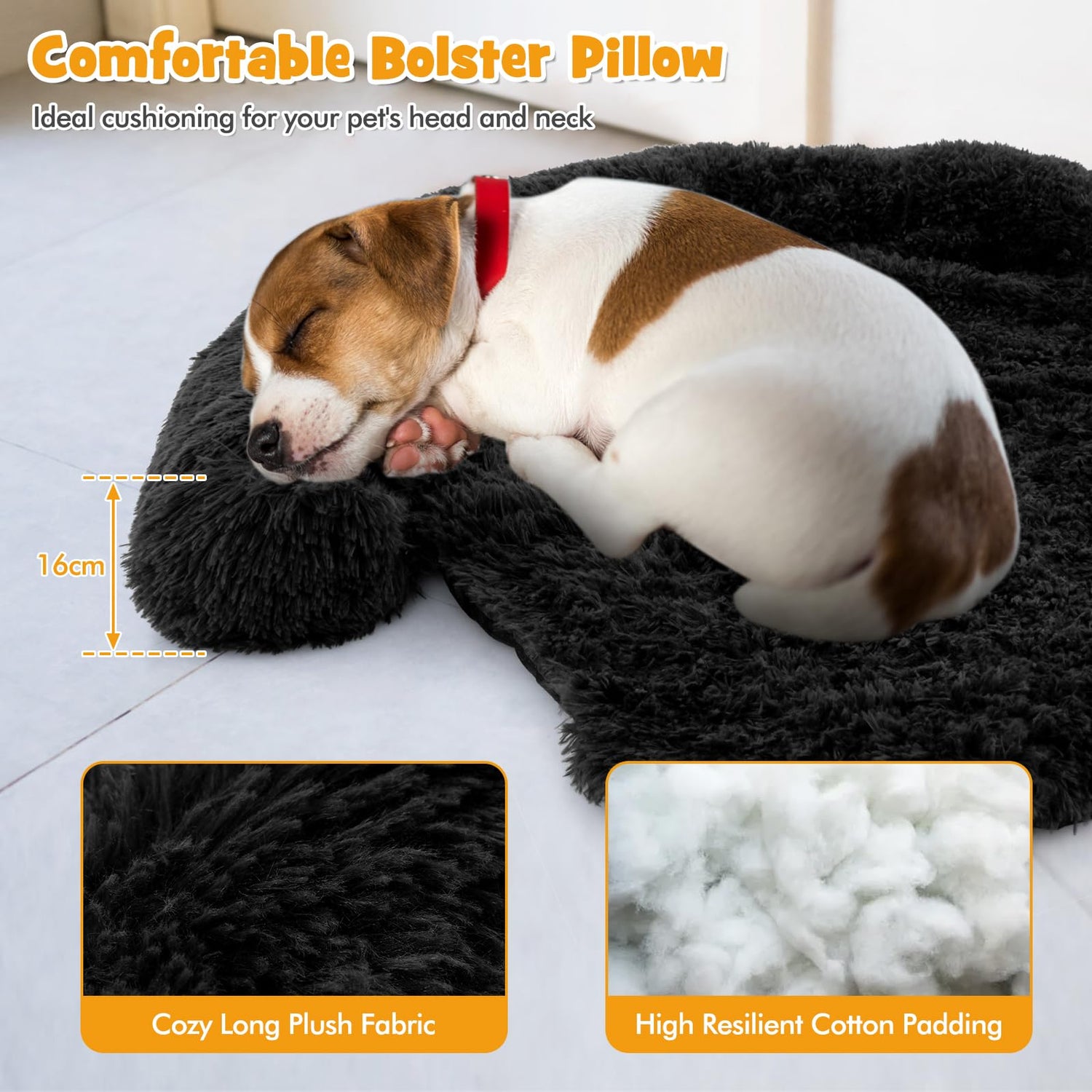 GYMAX Plush Pet Bed, S/M/L Calming Fluffy Dog Couch with Double Anti-Slip Design