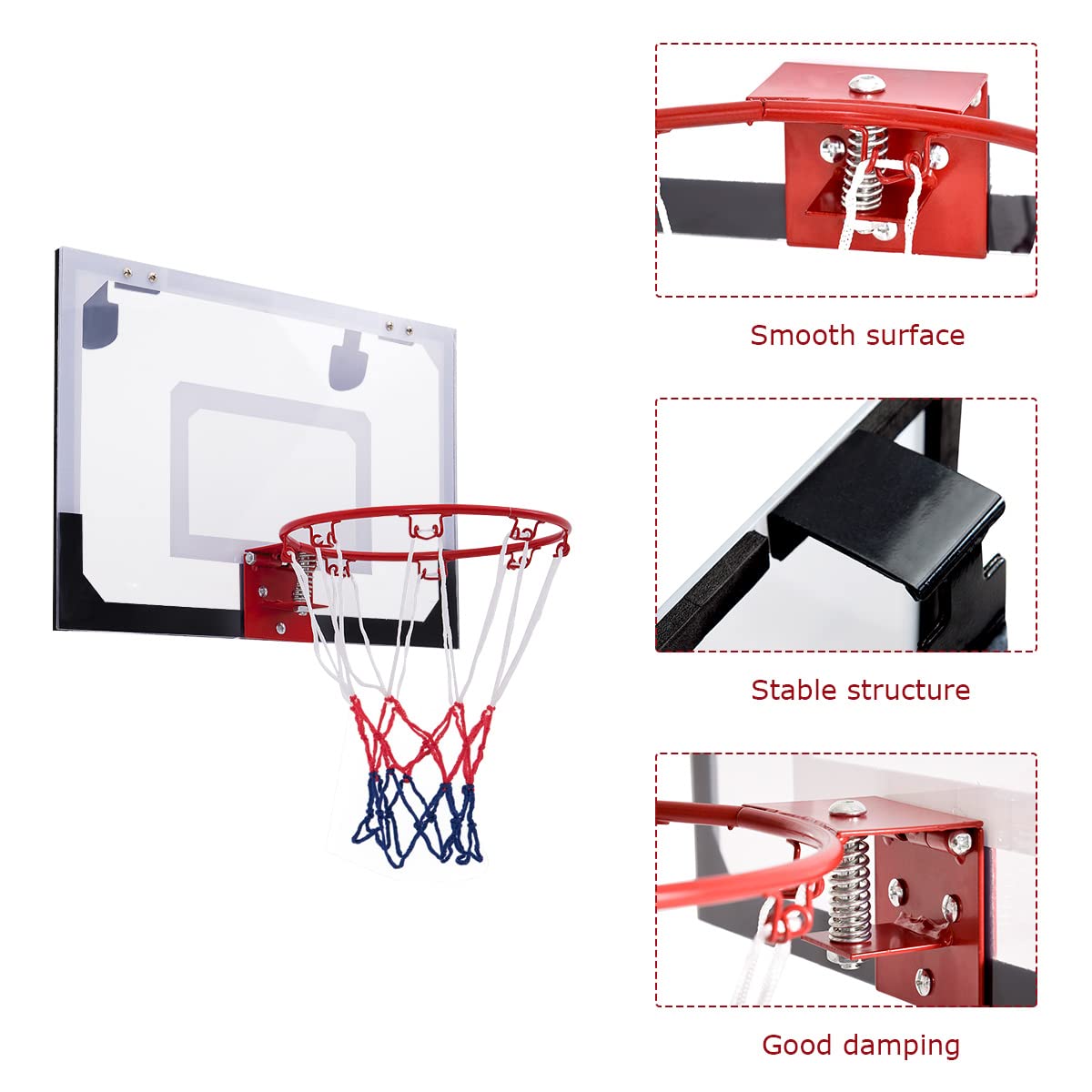 GYMAX Basketball Hoop and Backboard Set, 45 x 30cm