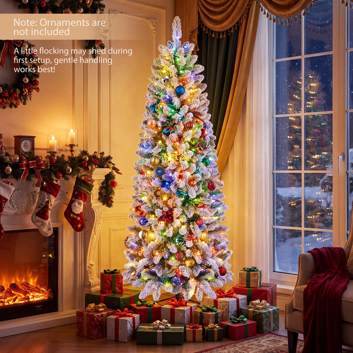 6FT Pre-Lit Christmas Tree with RGB LED Lights