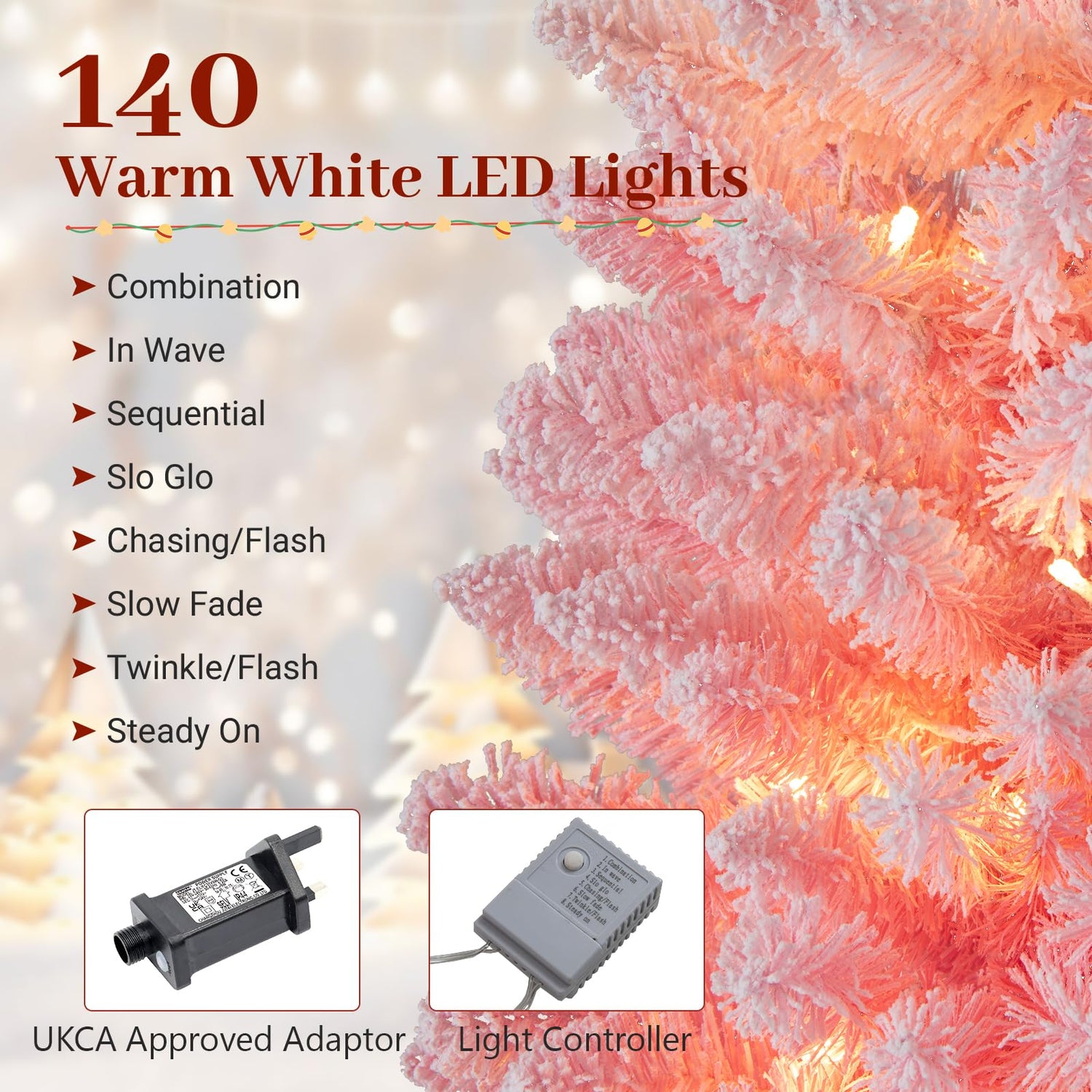 Artificial Christmas Tree with 392 Flocked Branch Tips