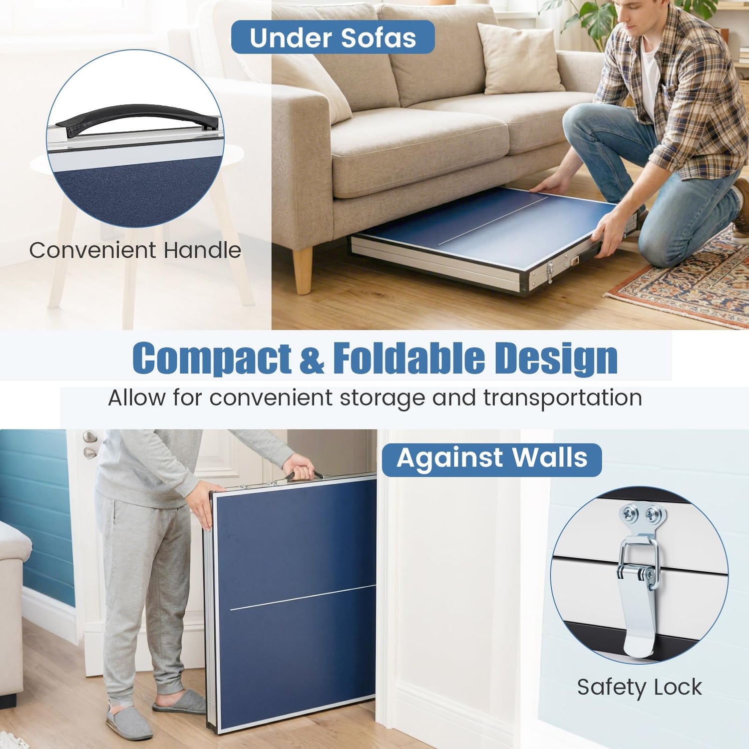 Folding Table Tennis Table, Portable Ping Pong Desk