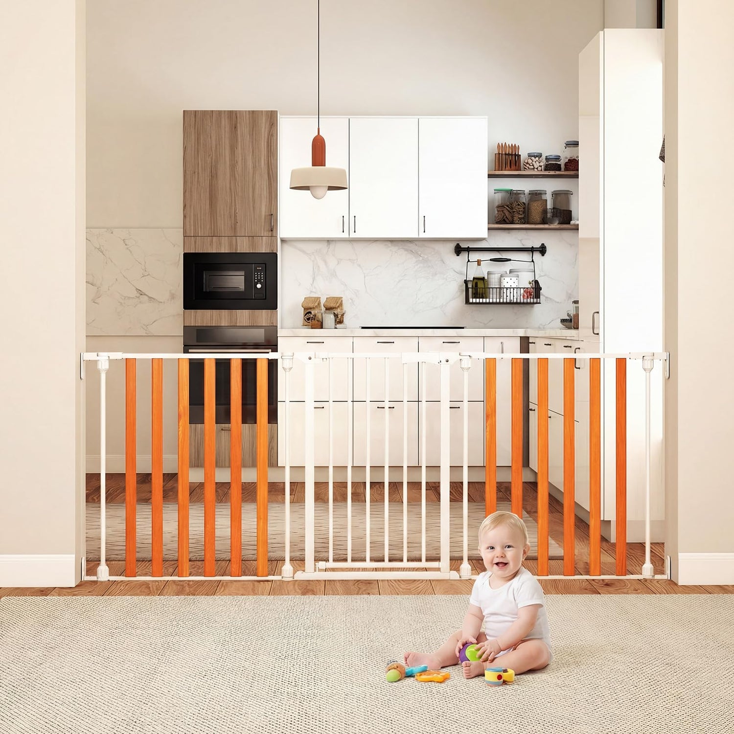 Freestanding Dog Stair Gates Pet Safety Fence for Doorway Hallway Stairway