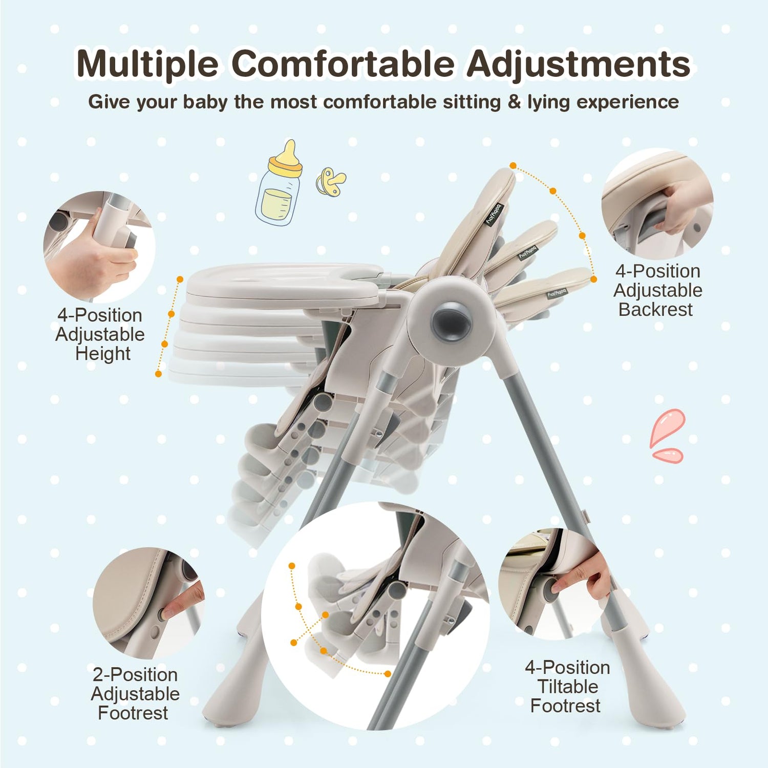 GYMAX Baby Highchair Adjustable Toddler High Chair