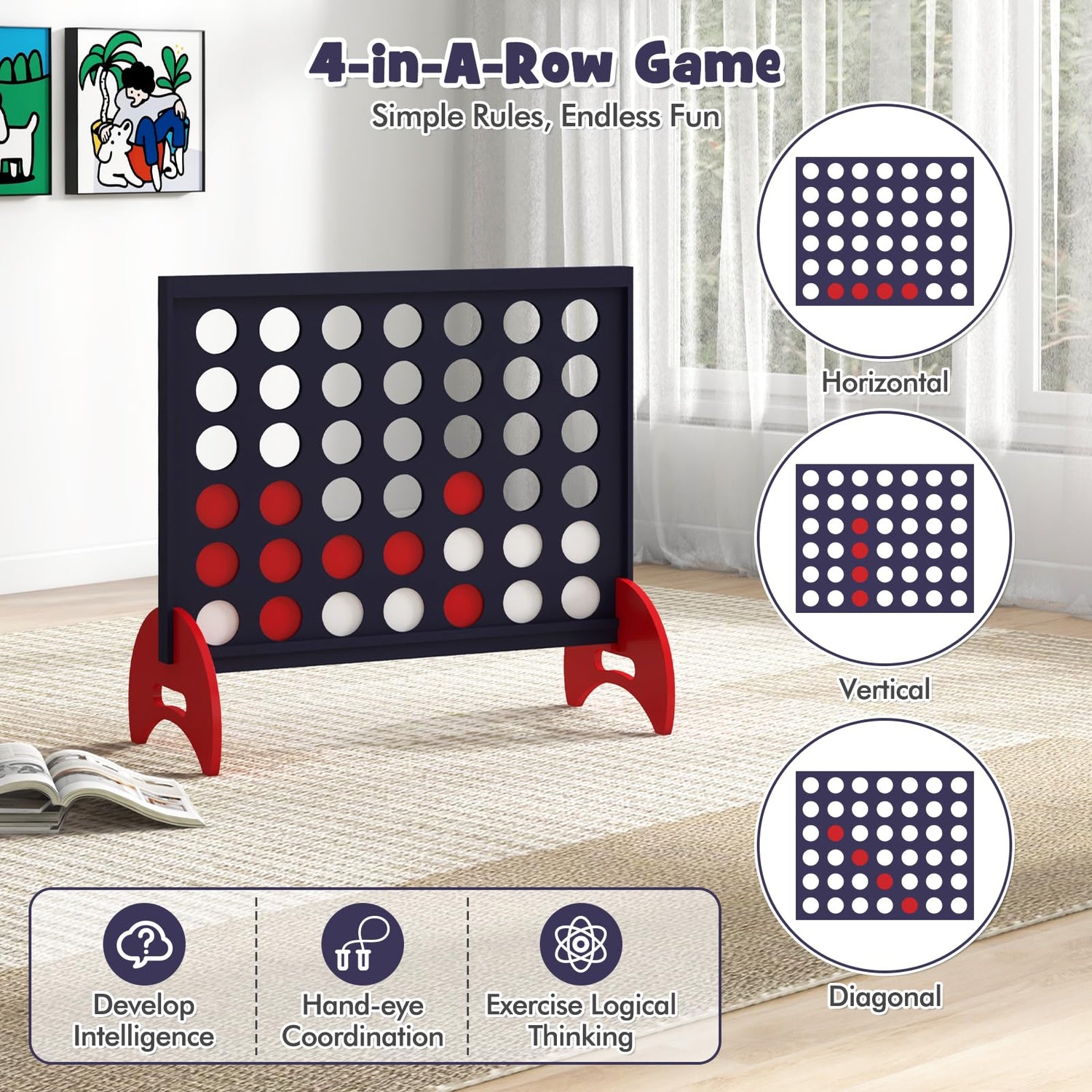 GYMAX Giant 4 in a Row Game