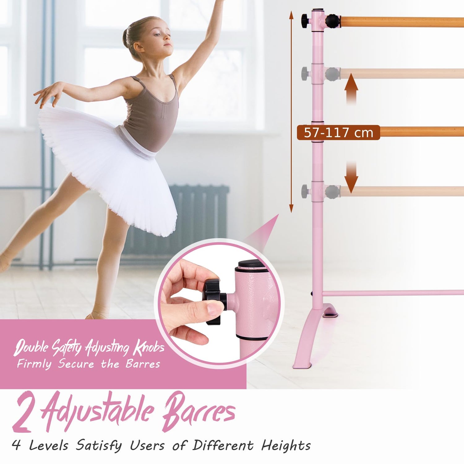 Freestanding Portable Ballet Bar , Fitness Dance Bar for Stretch, Ballet & Workout
