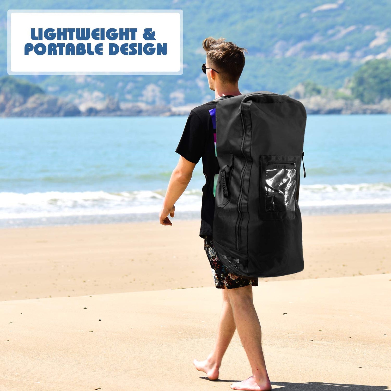 GYMAX Inflatable Paddle Board, 6" Thick Stand Up SUP Paddleboards with Non-Slip Deck, 305 x 76 x 15cm