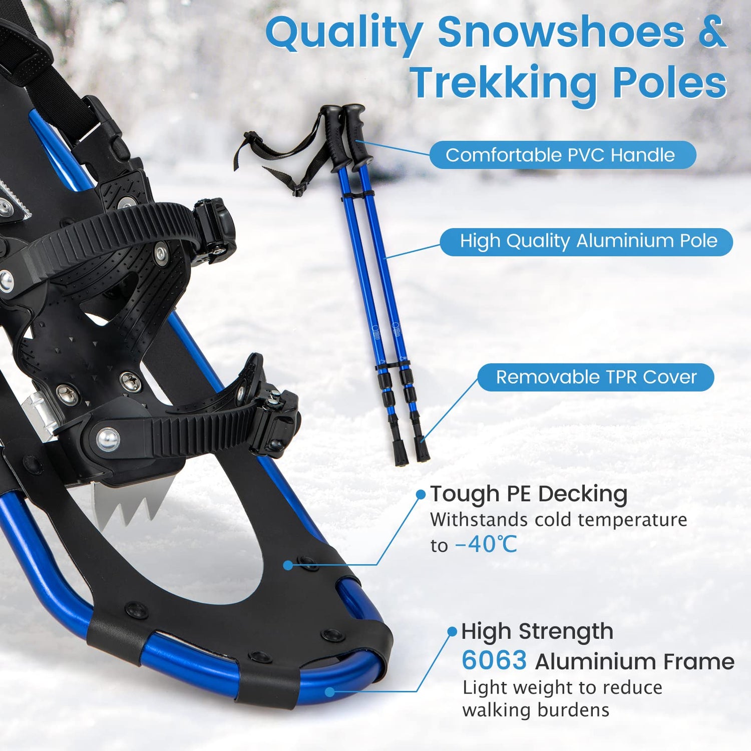 GYMAX 4-in-1 Lightweight Aluminum Alloy Snow Shoes