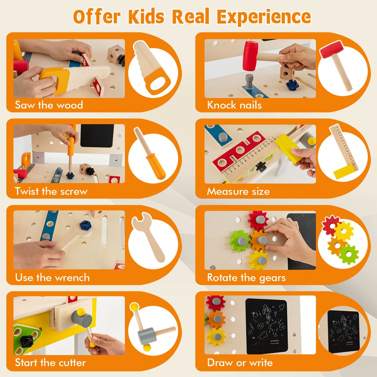 GYMAX Wooden Kids Workbench