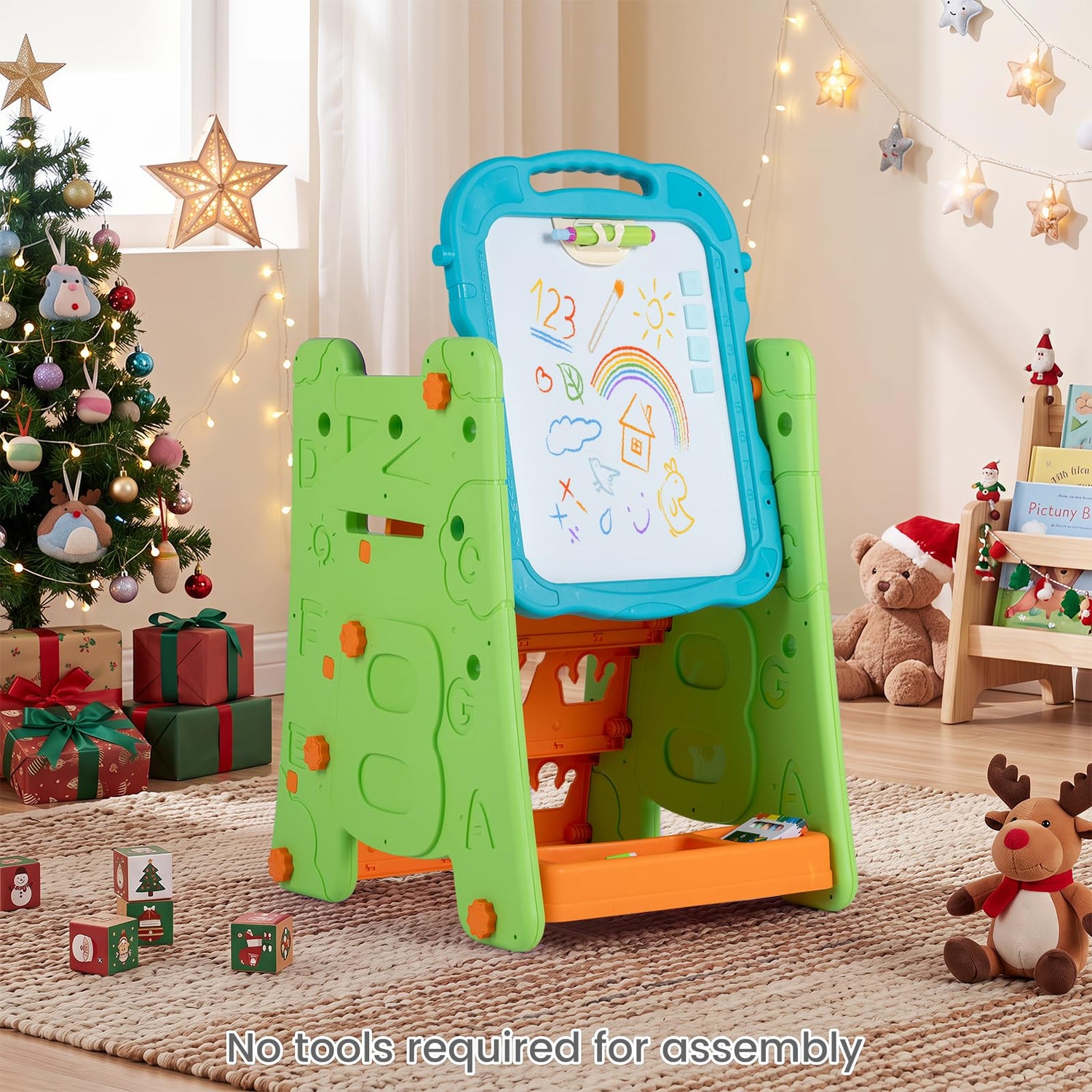 3 in 1 Kids Art Easel, Double Sided Drawing Board