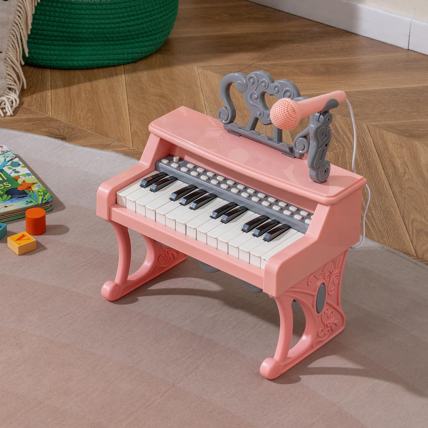 Mini Electric Toddler Keyboard with Microphone (Short Stand without Stool)