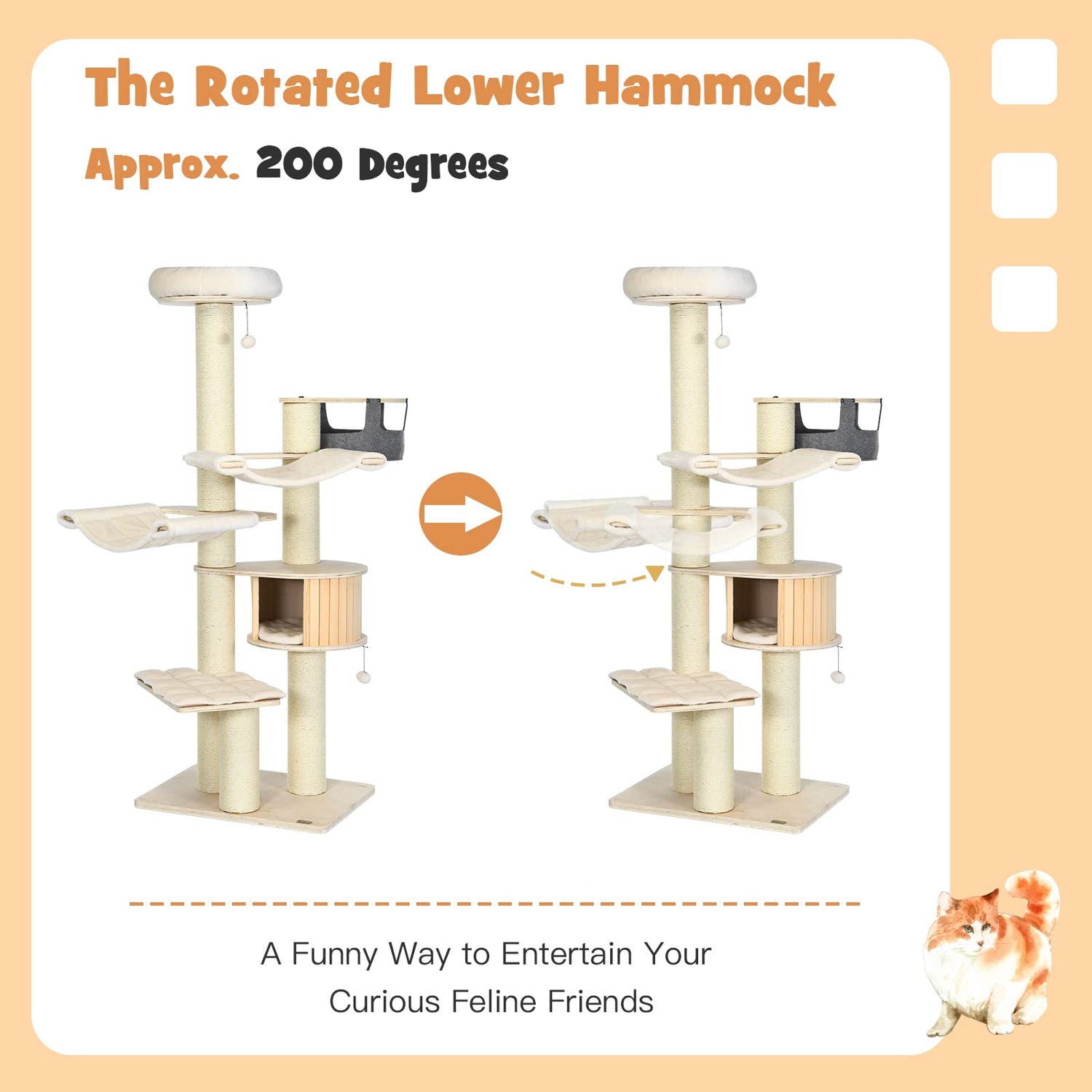 GYMAX Modern Cat Tree 197cm Tall Cat Tower