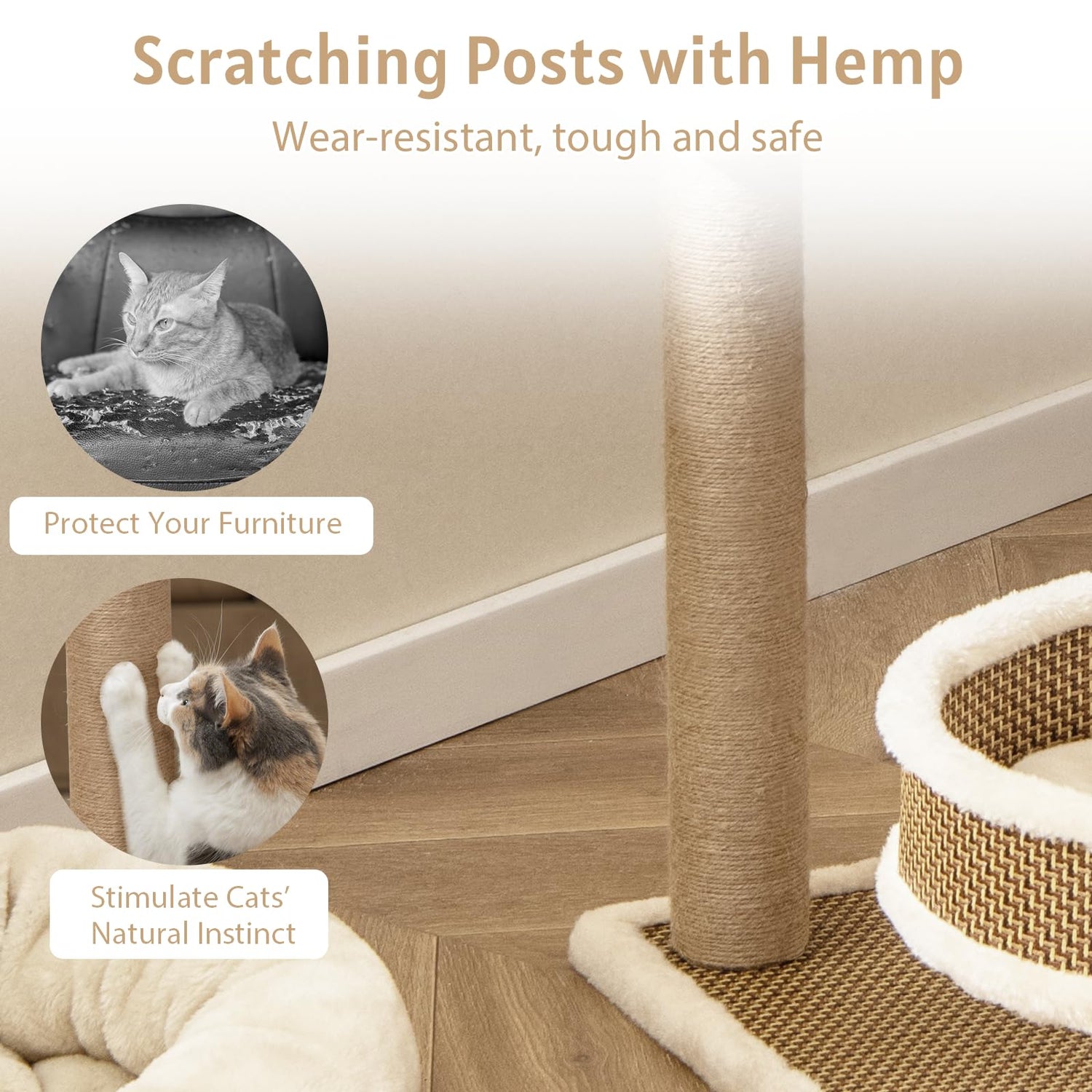 GYMAX Cat Tree, 80cm Cat Climbing Tower with Scratching Posts
