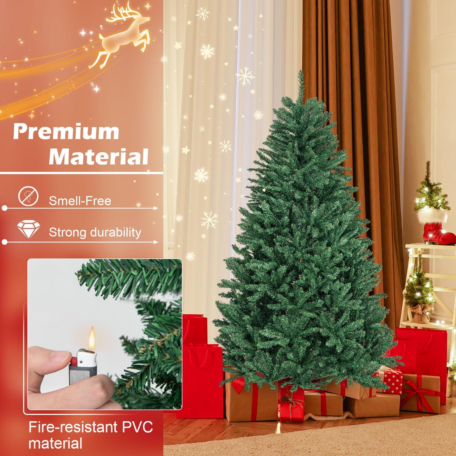 180cm Artificial Christmas Tree with PVC Branch Tips