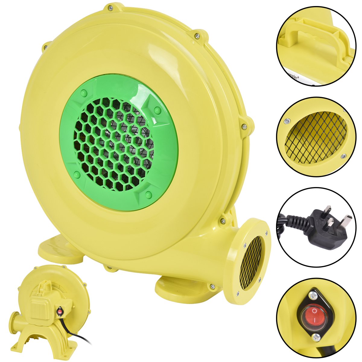 GYMAX Inflatable Bouncy Castle Blower with Ground Stakes