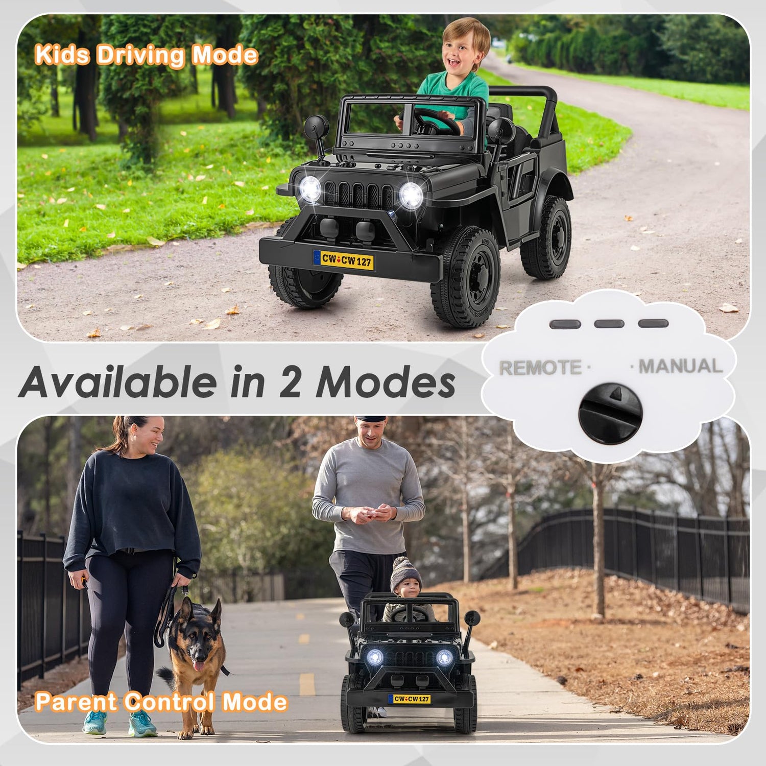 GYMAX Kids Ride on Car, 12V Battery Powered Toy Car with Remote Control