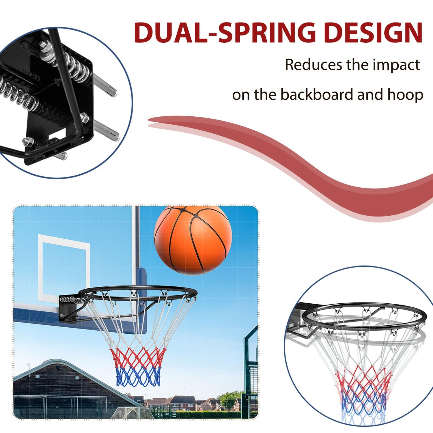 GYMAX Wall Mounted Basketball Hoop