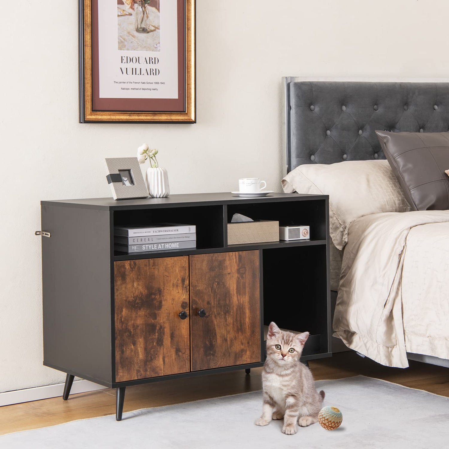 GYMAX Cat Litter Box Enclosure