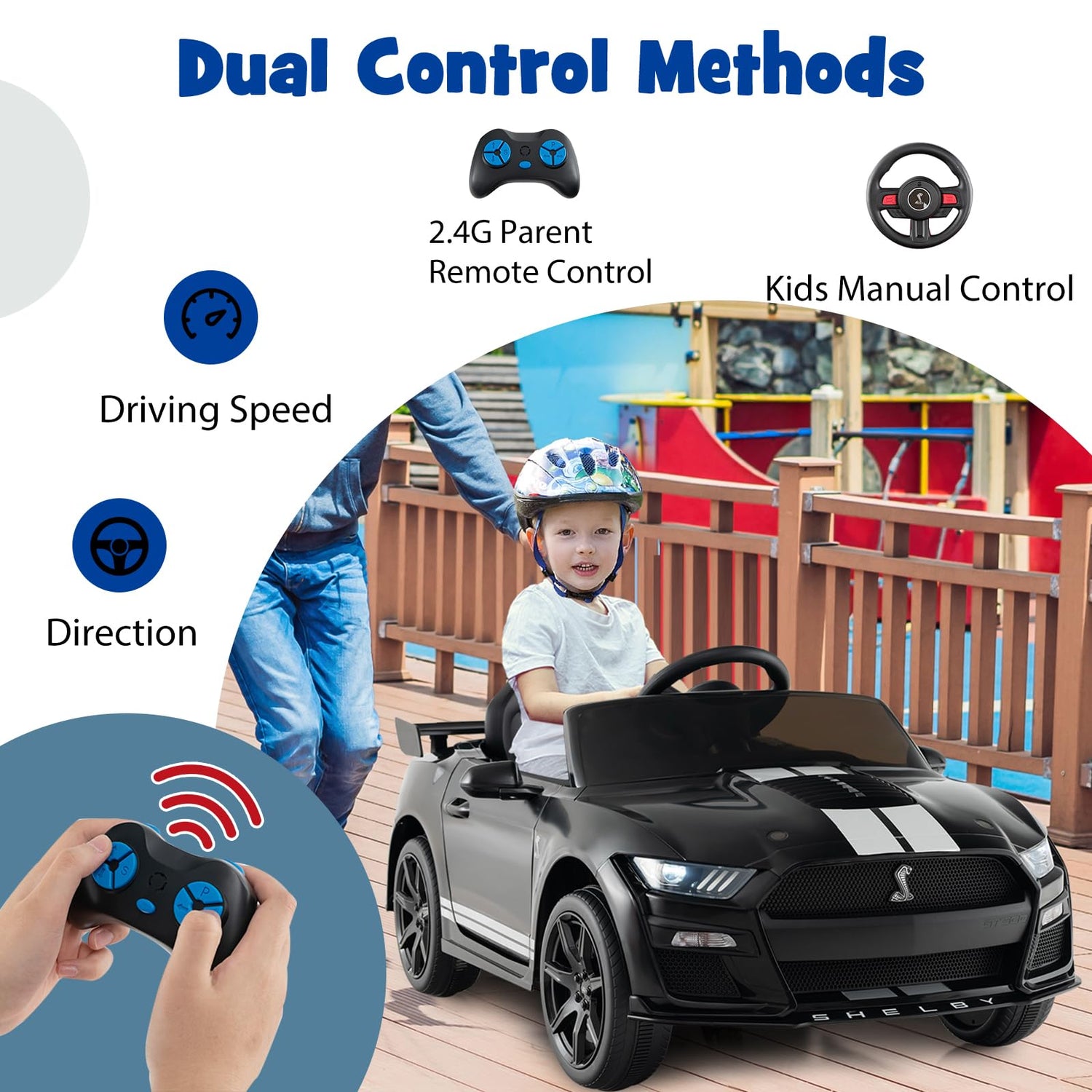 GYMAX 12V Kids Electric Ride on Car, Battery Powered Toy Vehicle with Remote Control