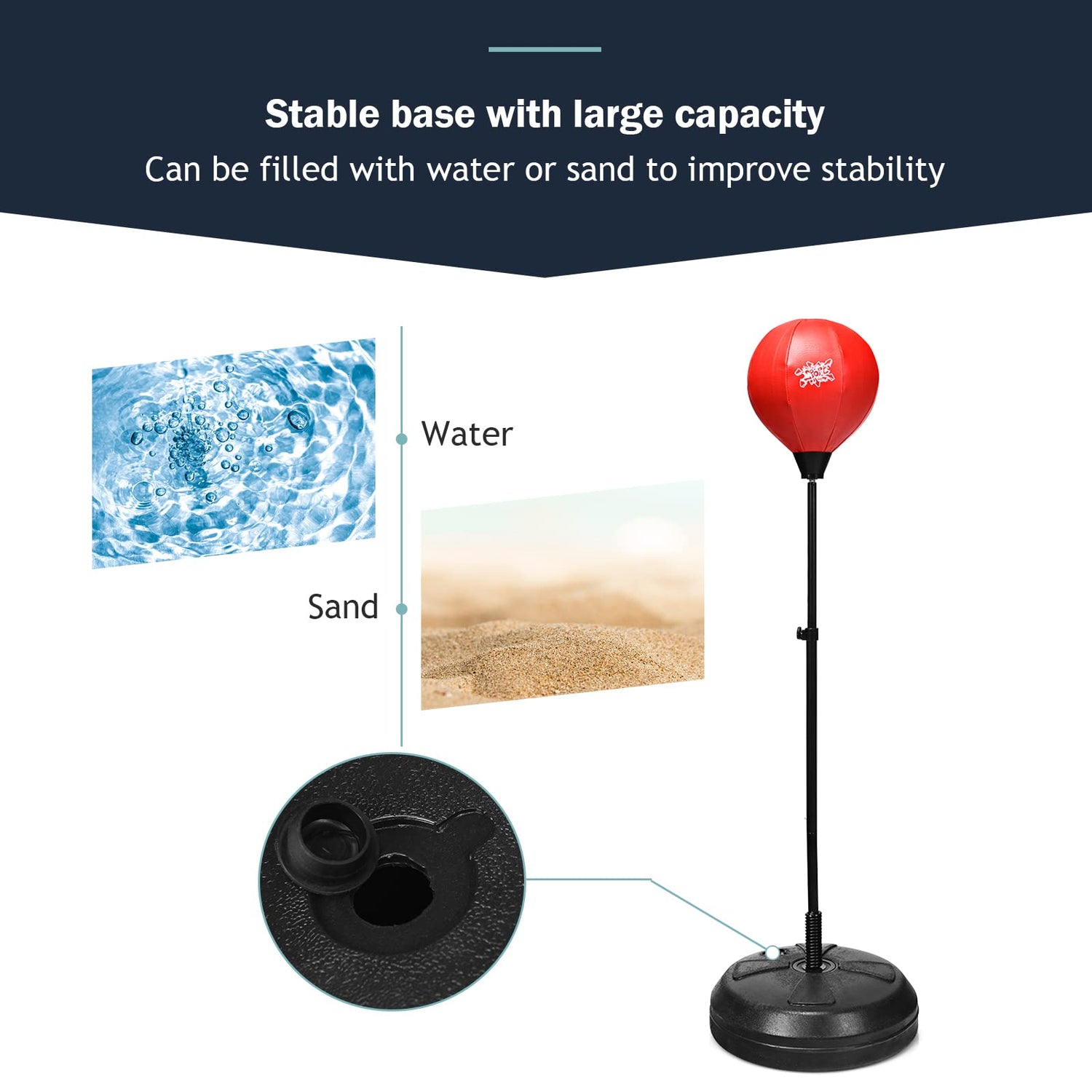 GYMAX Punching Ball, Inflatable Free Standing Boxing Ball with Boxing Gloves