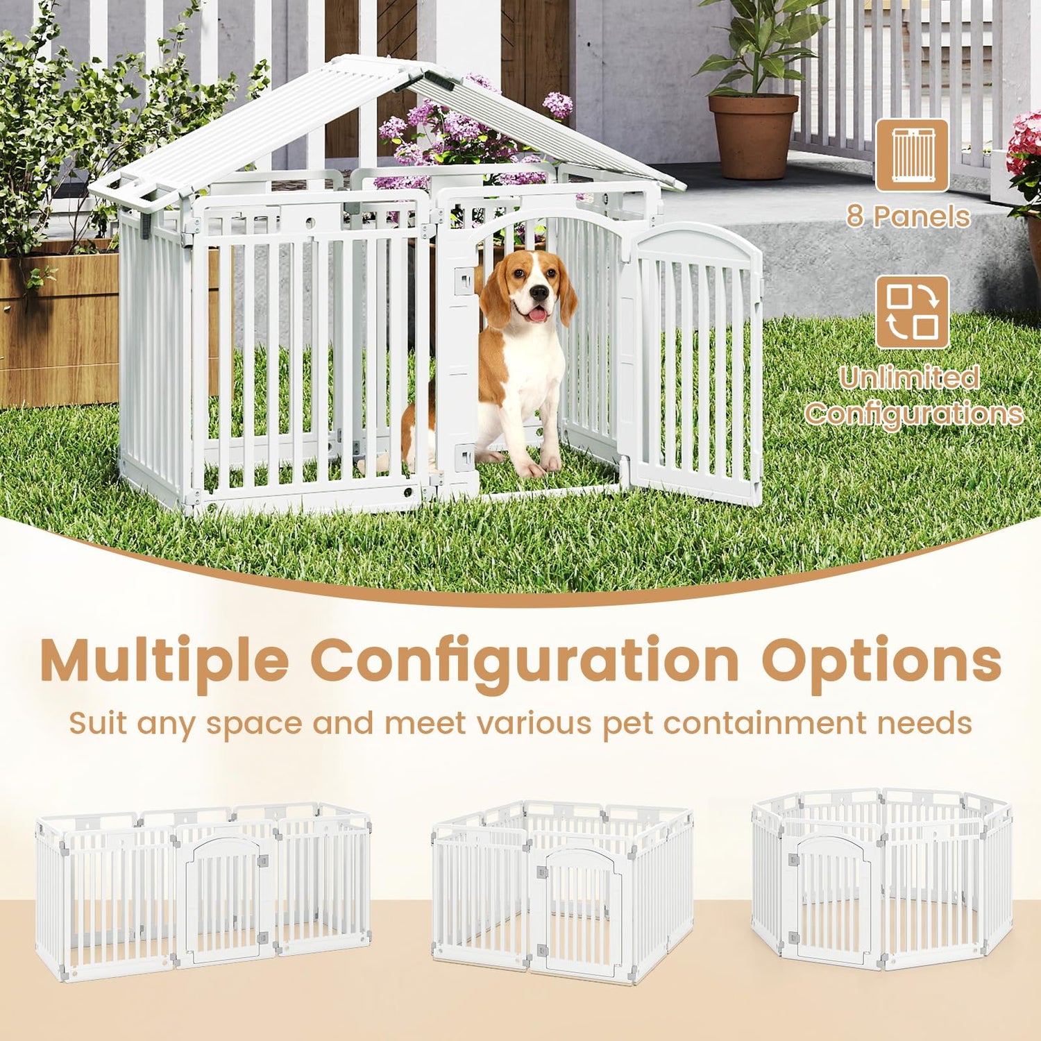 8-Panel 80CM Tall Plastic Dog Panel