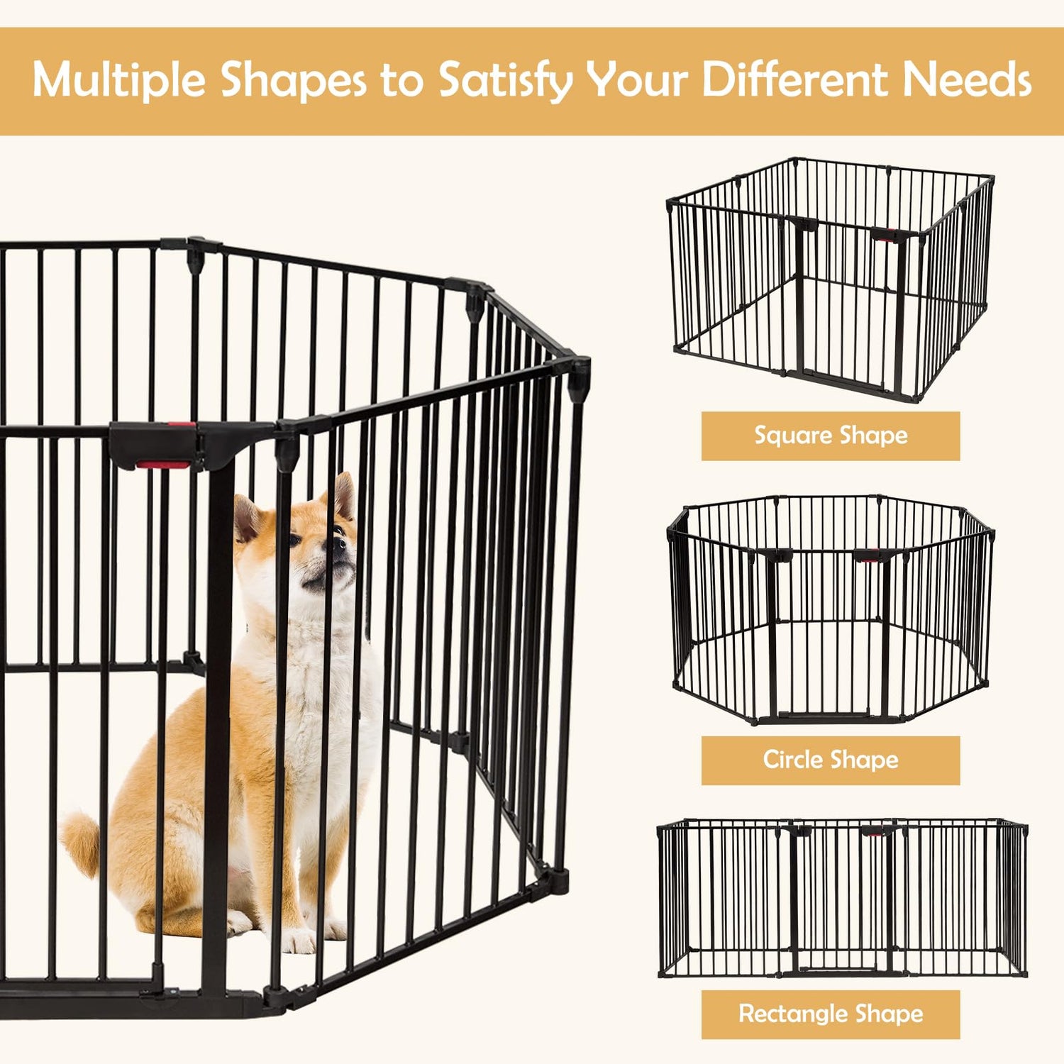 GYMAX Baby Playpen with Lockable Gate
