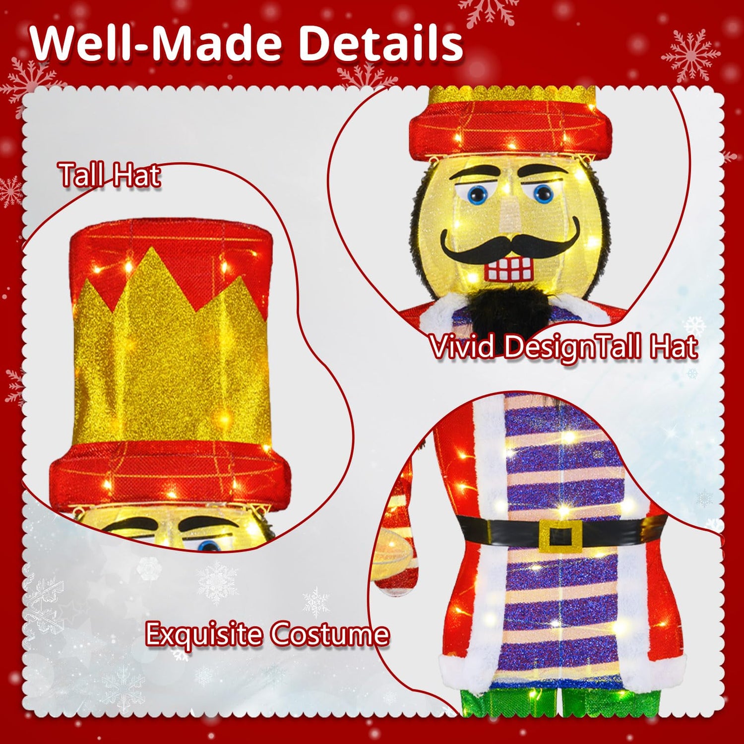 170 CM Lighted Nutcracker Soldier Outdoor Christmas Decoration