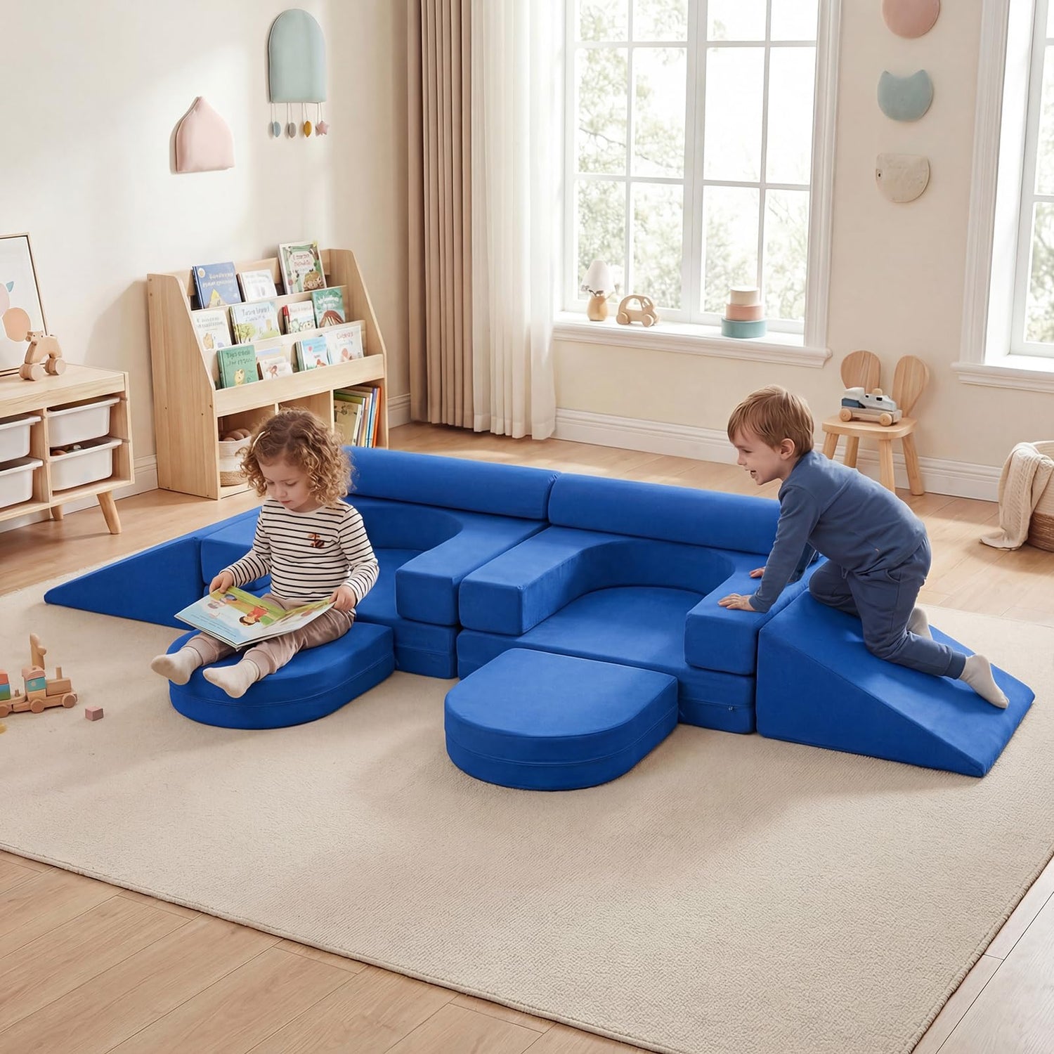10 PCS Modular Kids Play Sofa, Convertible Sofa Foam Couch