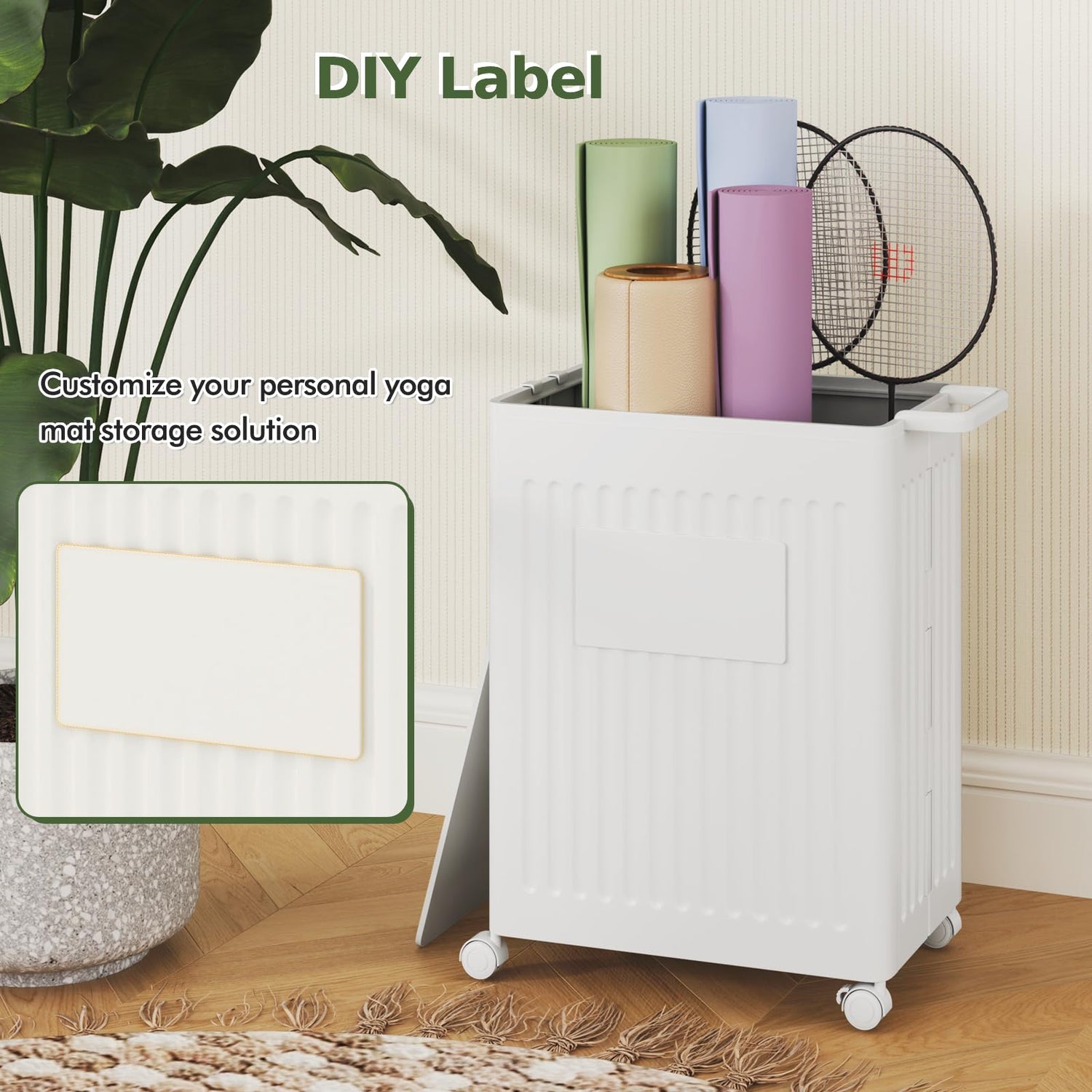GYMAX Yoga Mat Storage Basket