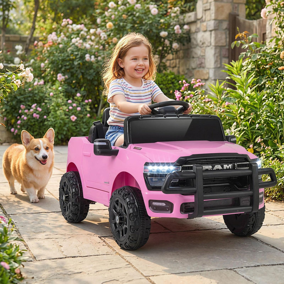 12V Kids Ride on Car with Remote Control, Lights