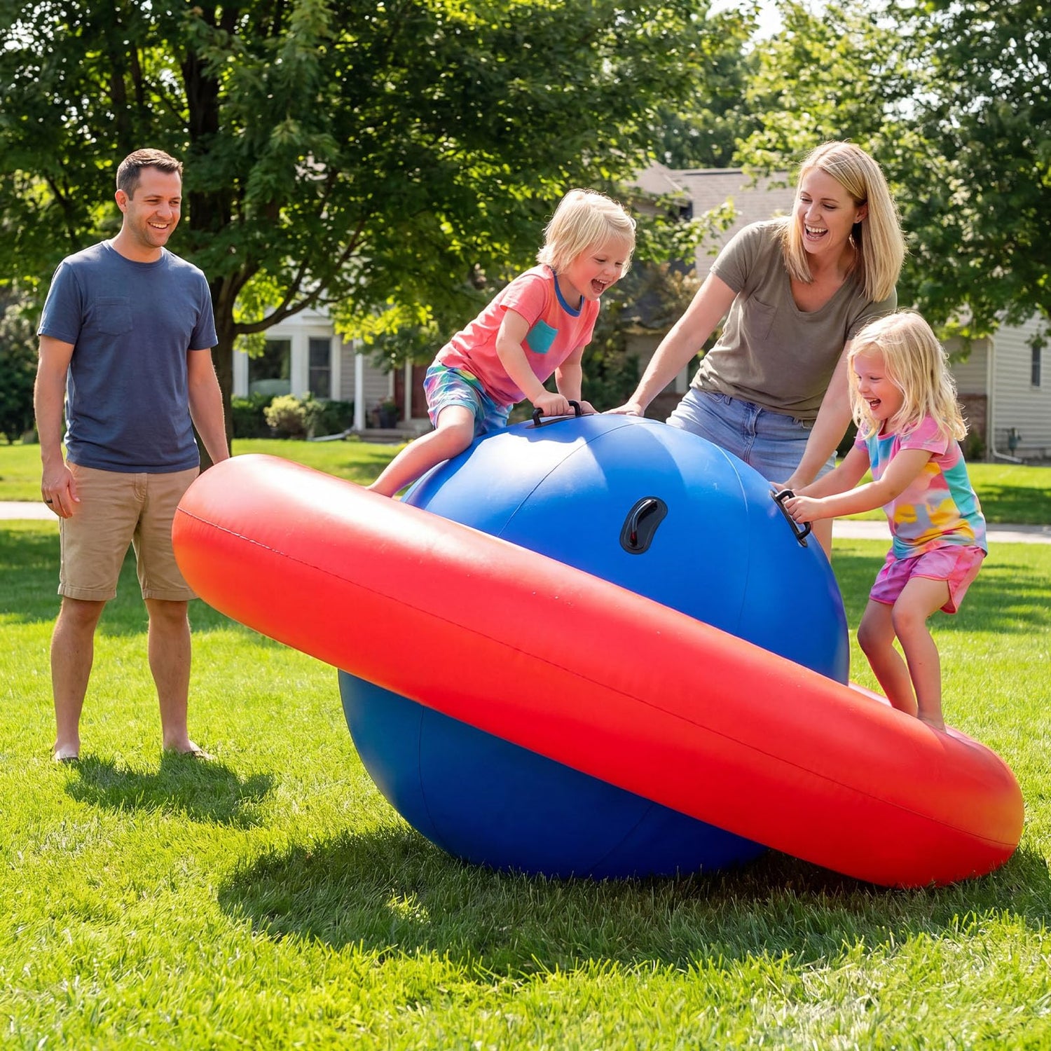 88'' Inflatable Dome Climbing Rocker, Kids Teeter Totter Seesaw