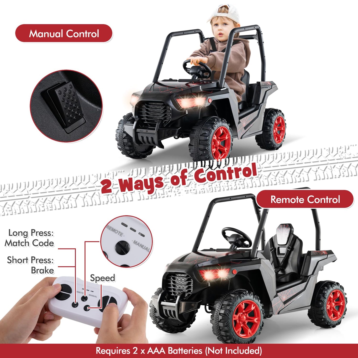 GYMAX 24V Kids Ride on Car, Children Battery Powered Car with Remote Control
