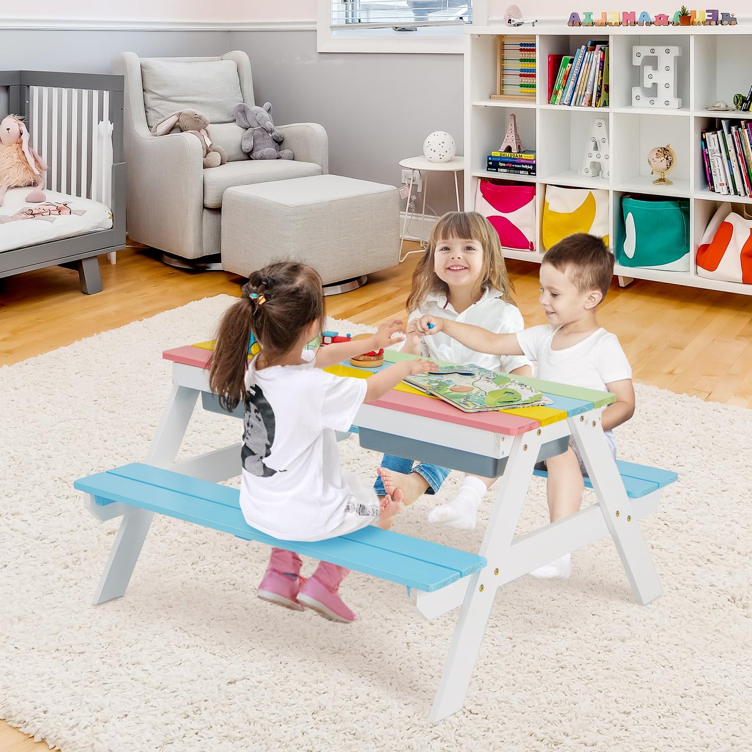 GYMAX Kids Picnic Table Set