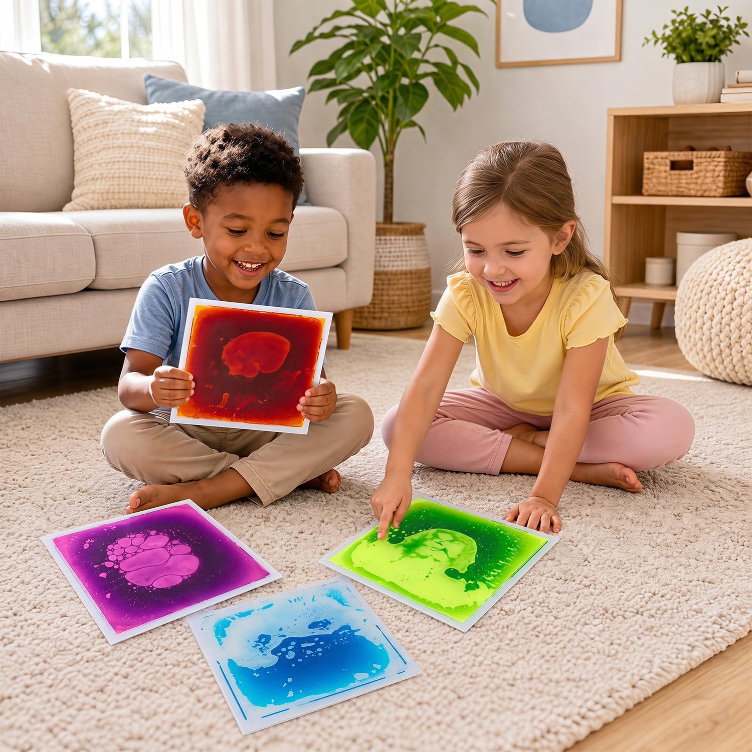 4-Pack Leakproof Colorful Sensory Mats for Children