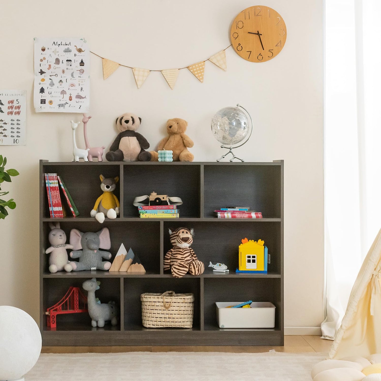 GYMAX 3-Tier Children Storage Shelf Unit for Kids Room