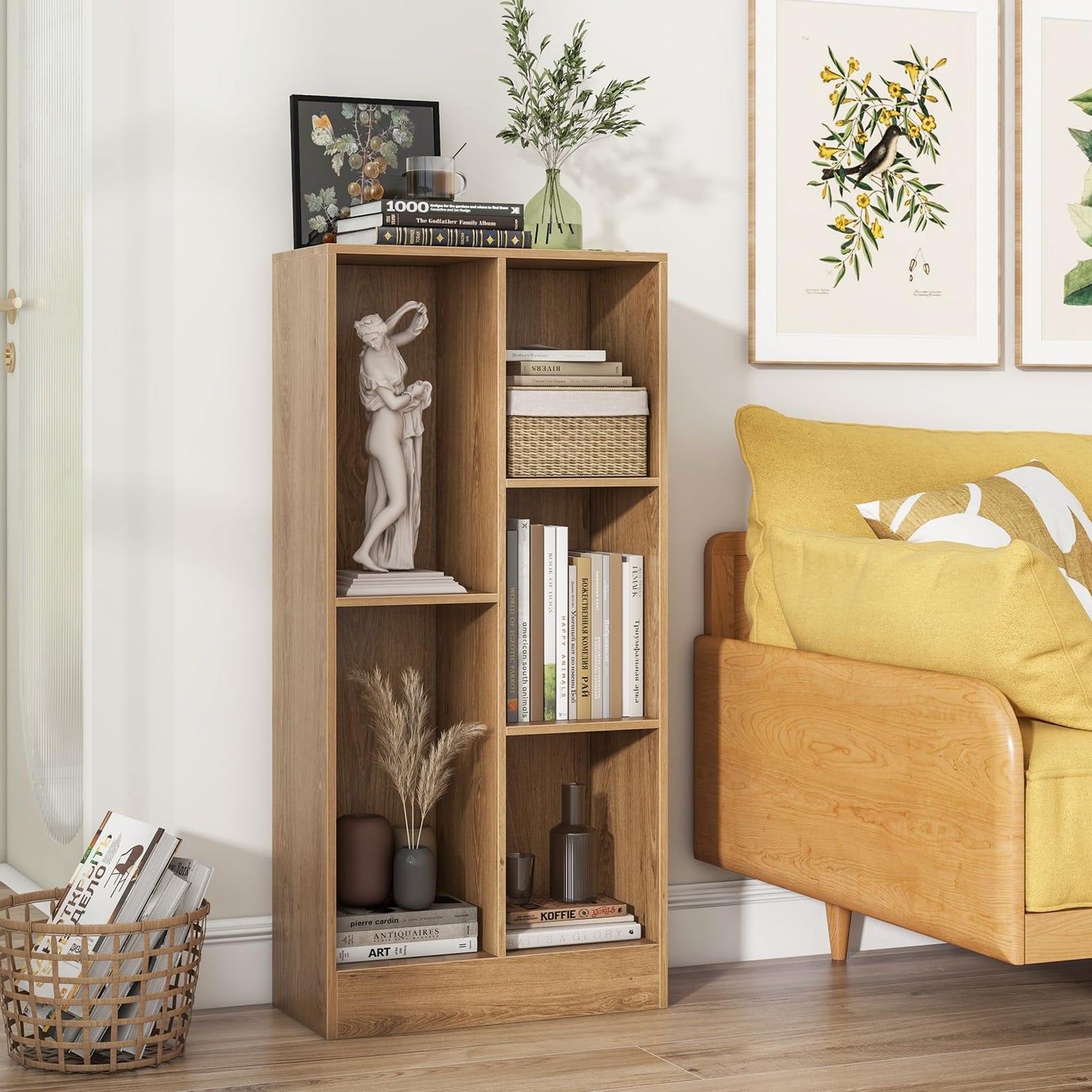 GYMAX 3-Tier Children Bookshelf with 2 Anti-Tipping Kits
