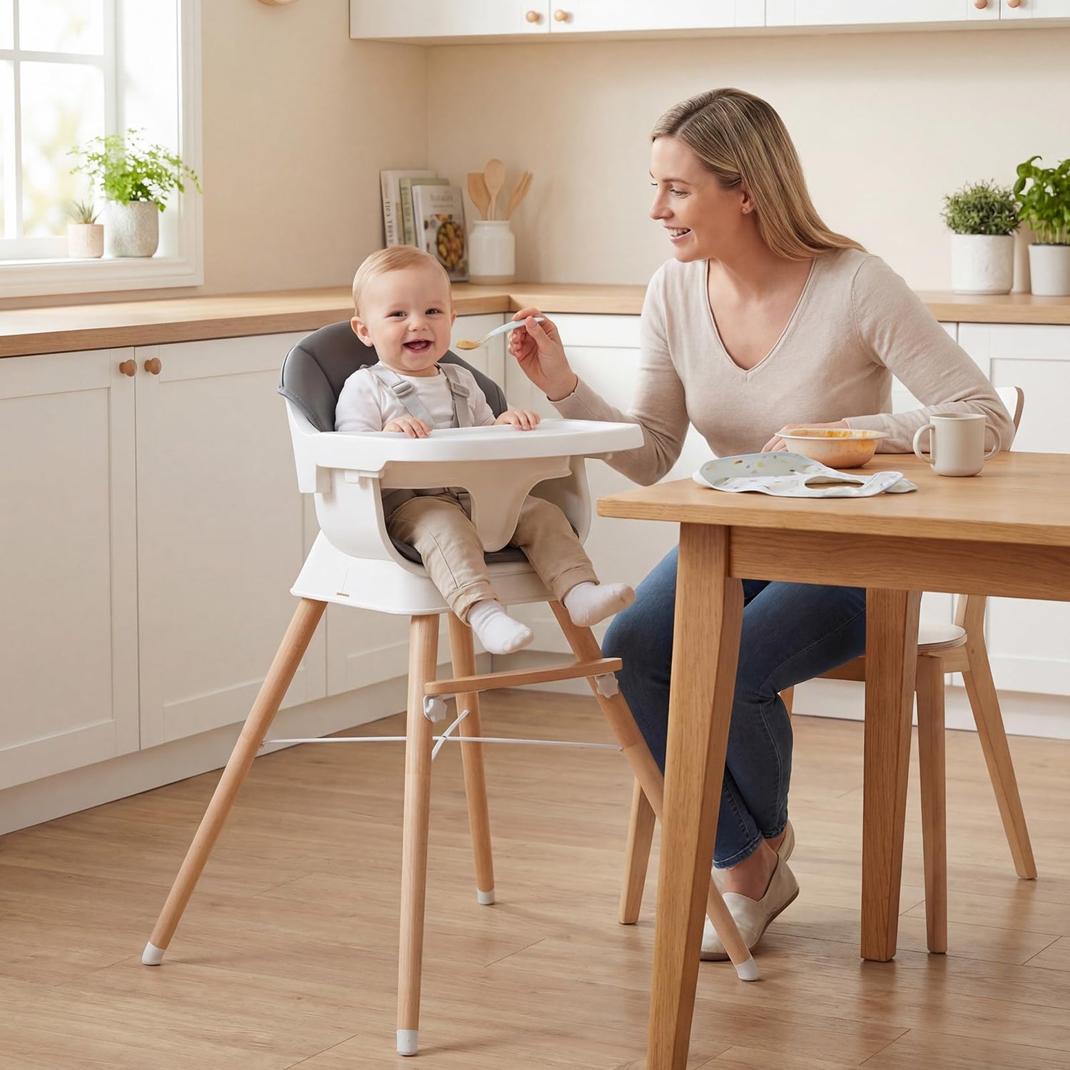 High Chair for Babies and Toddlers, Convertible Baby Highchair