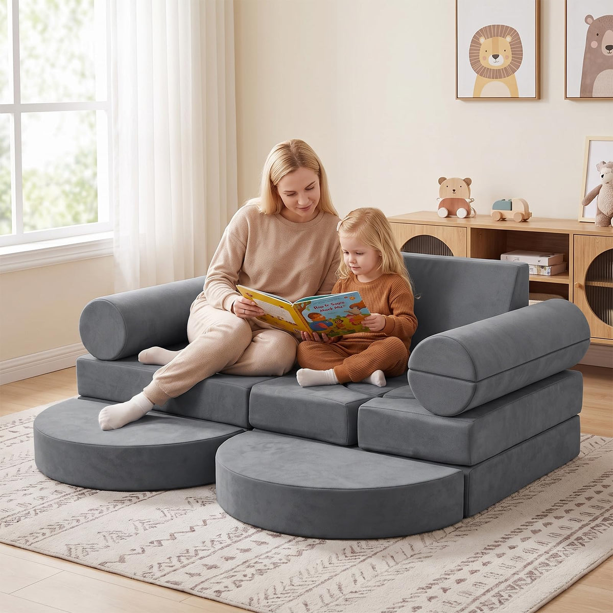Kids Play Couch, 13-Piece Modular Toddler Soft Foam Playset