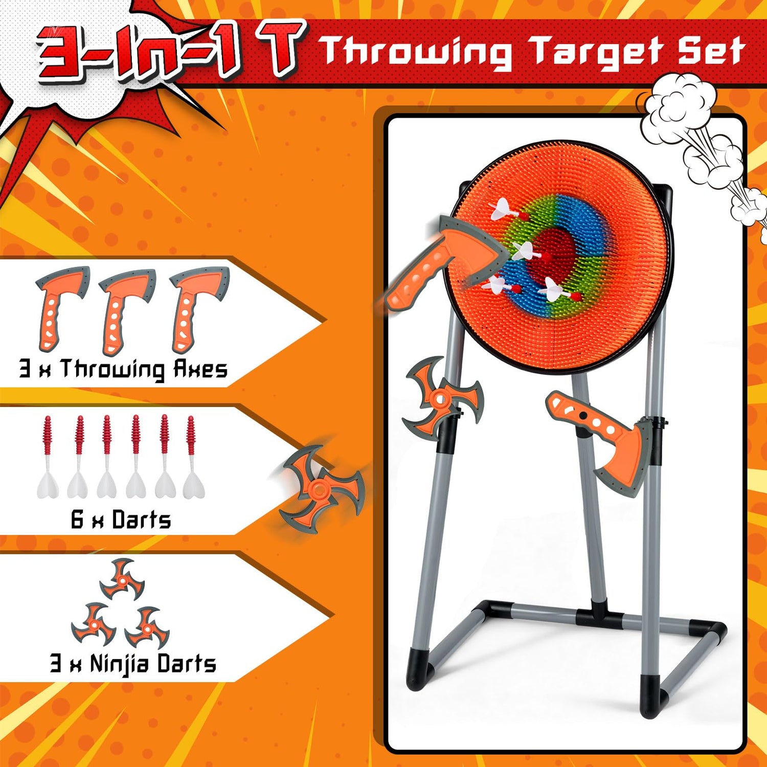 3 in 1 Throwing Target Set Activity Carnival Games for Kids