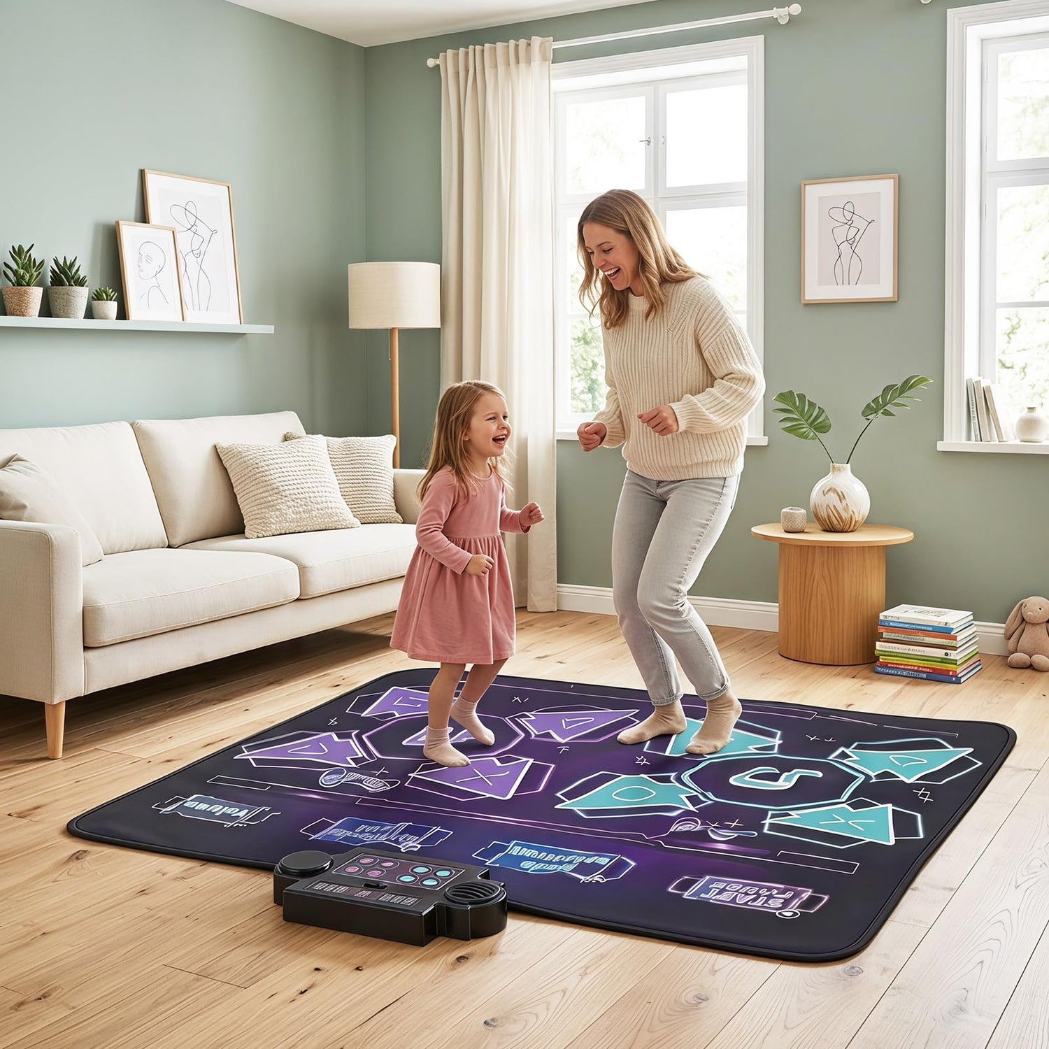 Kids Dance Mat, Electronic Play Mat with 4 Game Modes, 3 LED Speeds