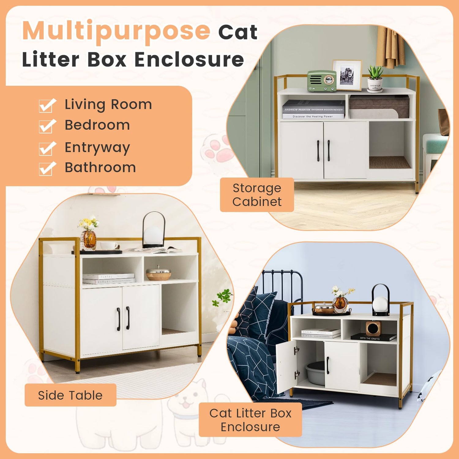 GYMAX Hidden Cat Litter Box Enclosure