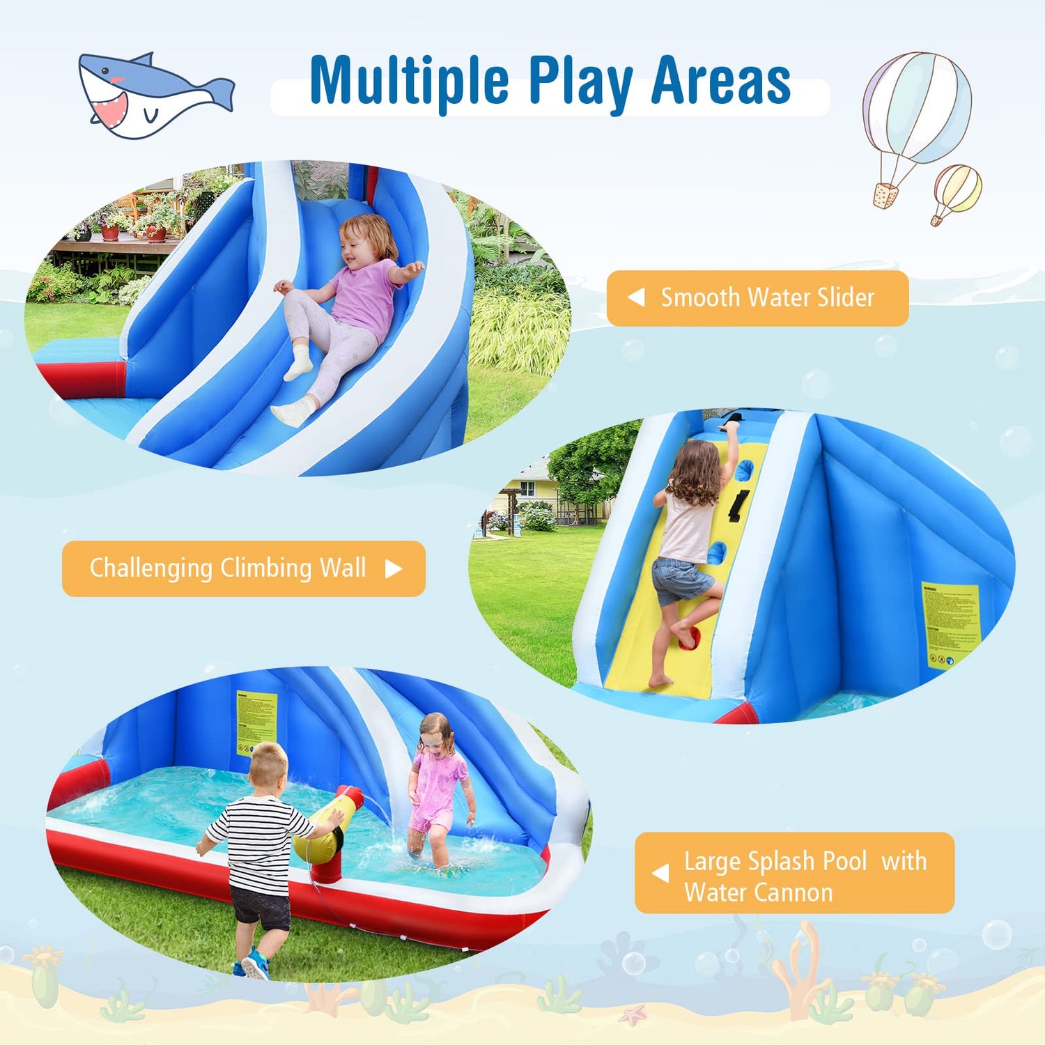 GYMAX Inflatable Water Park with Slide