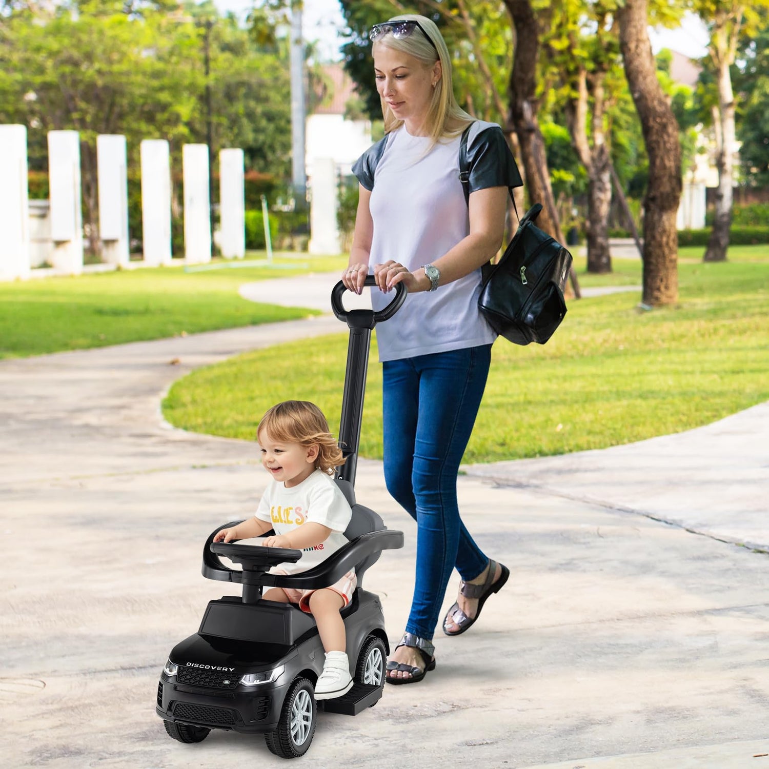3-in-1 Push Car for Toddlers with Removable Handle Licensed Land Rover Discovery