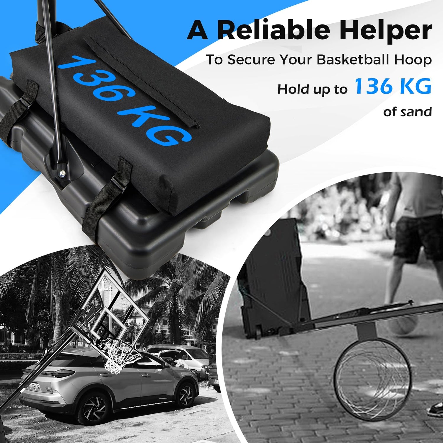GYMAX Heavy Duty Basketball Hoop Sandbag