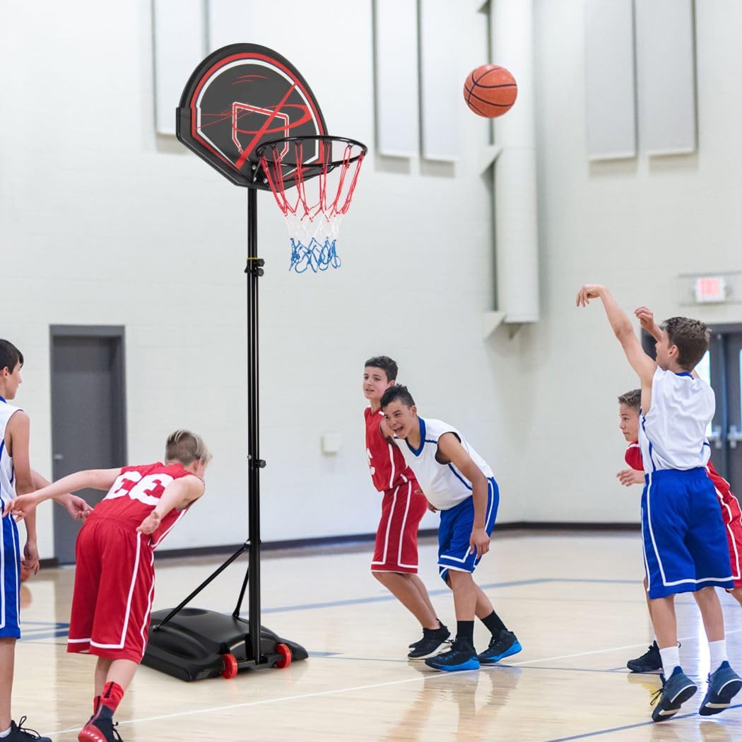 GYMAX Adjustable Basketball Hoop and Stand