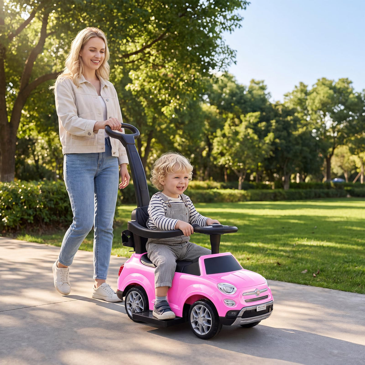 3 in 1 Ride on Push Car, Toddler Push Along Car with Handle